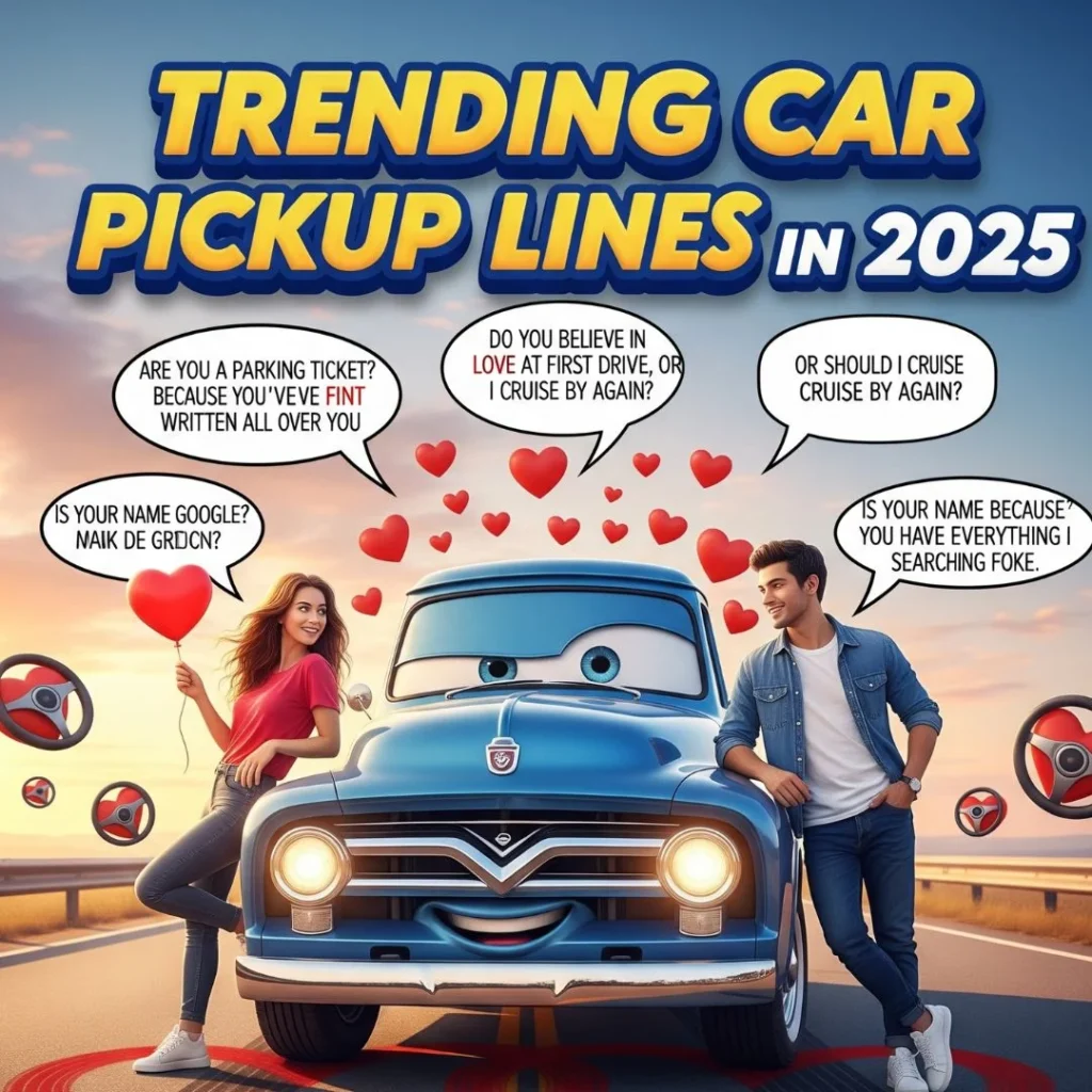 Trending Car pickup lines in 2025