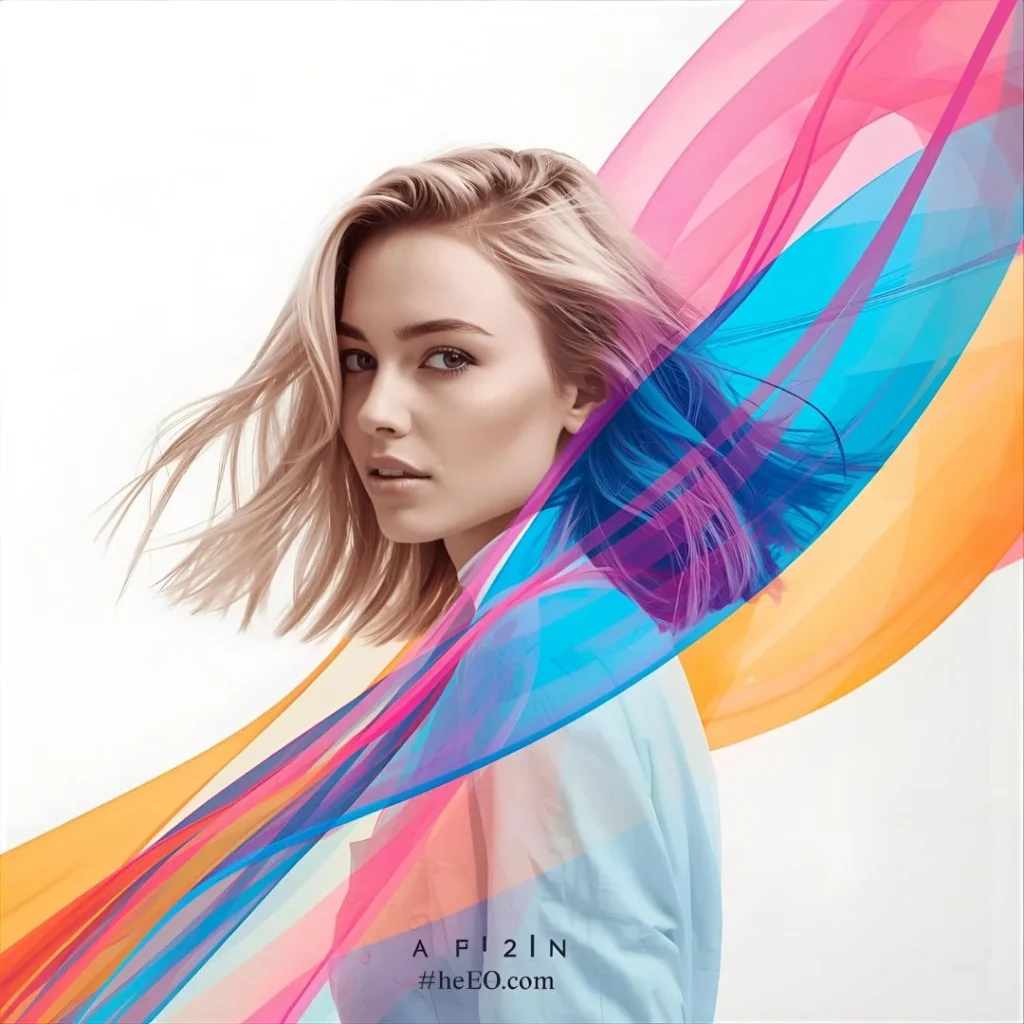 Blonde Hair, Bold Energy Lines